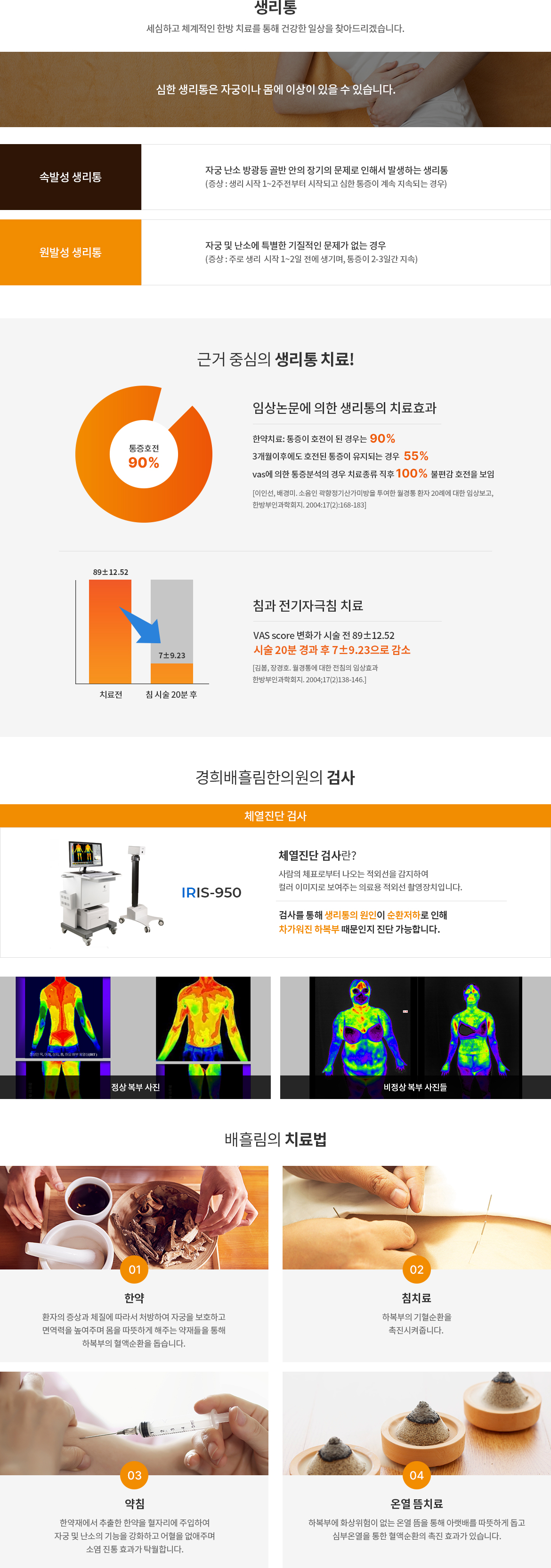 생리통 이미지